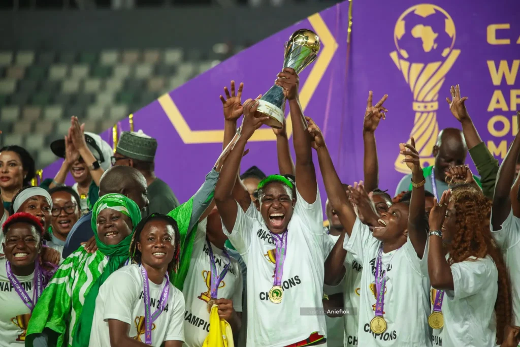 Super Falcons celebrating